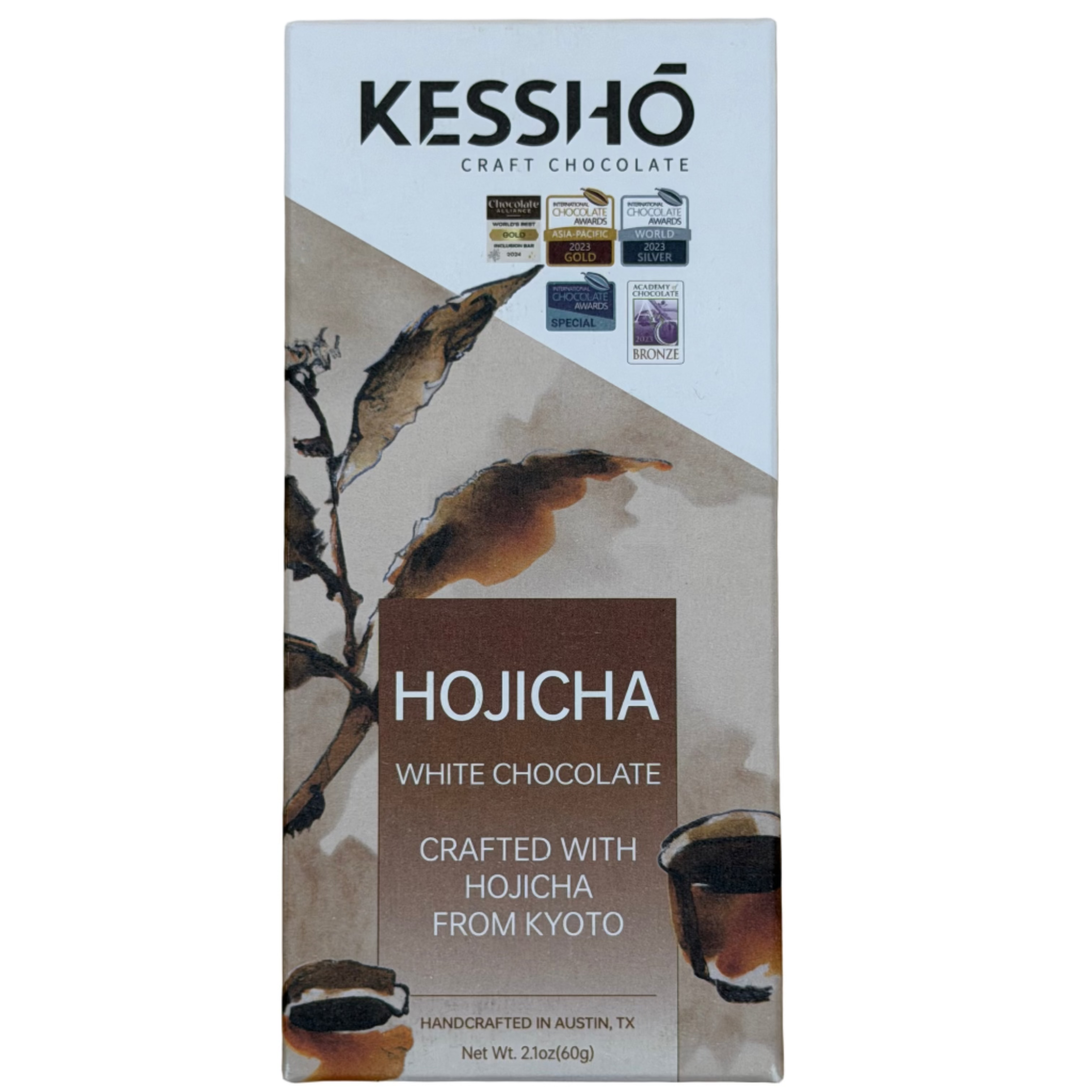 KESSHO Hojicha White Chocolate Bar – Crafted Cacao Co