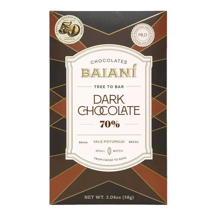 BAIANI 70% Mild Roast Trinitario Dark Chocolate
