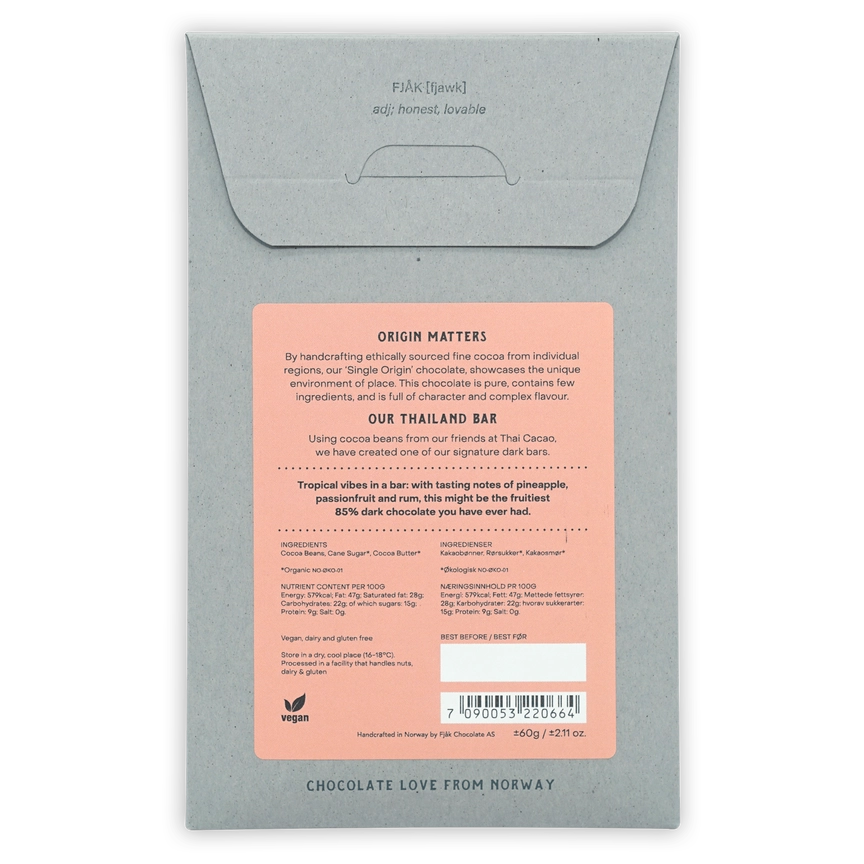 FJAK 85% Thailand Dark Chocolate