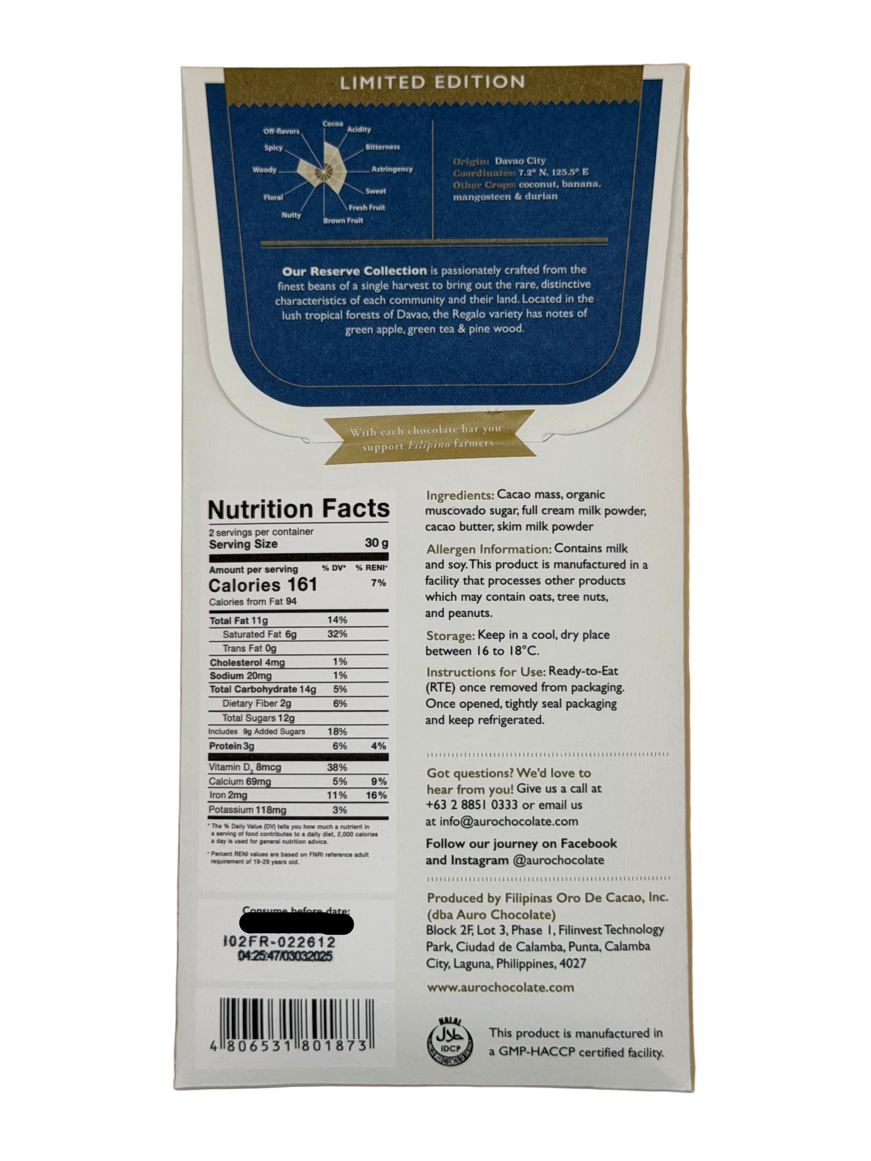 AURO RESERSVE 50% Regalo Dark Milk Chocolate