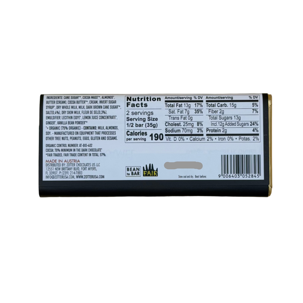 ZOTTER Salted Caramel (Filled Chocolate Bar)