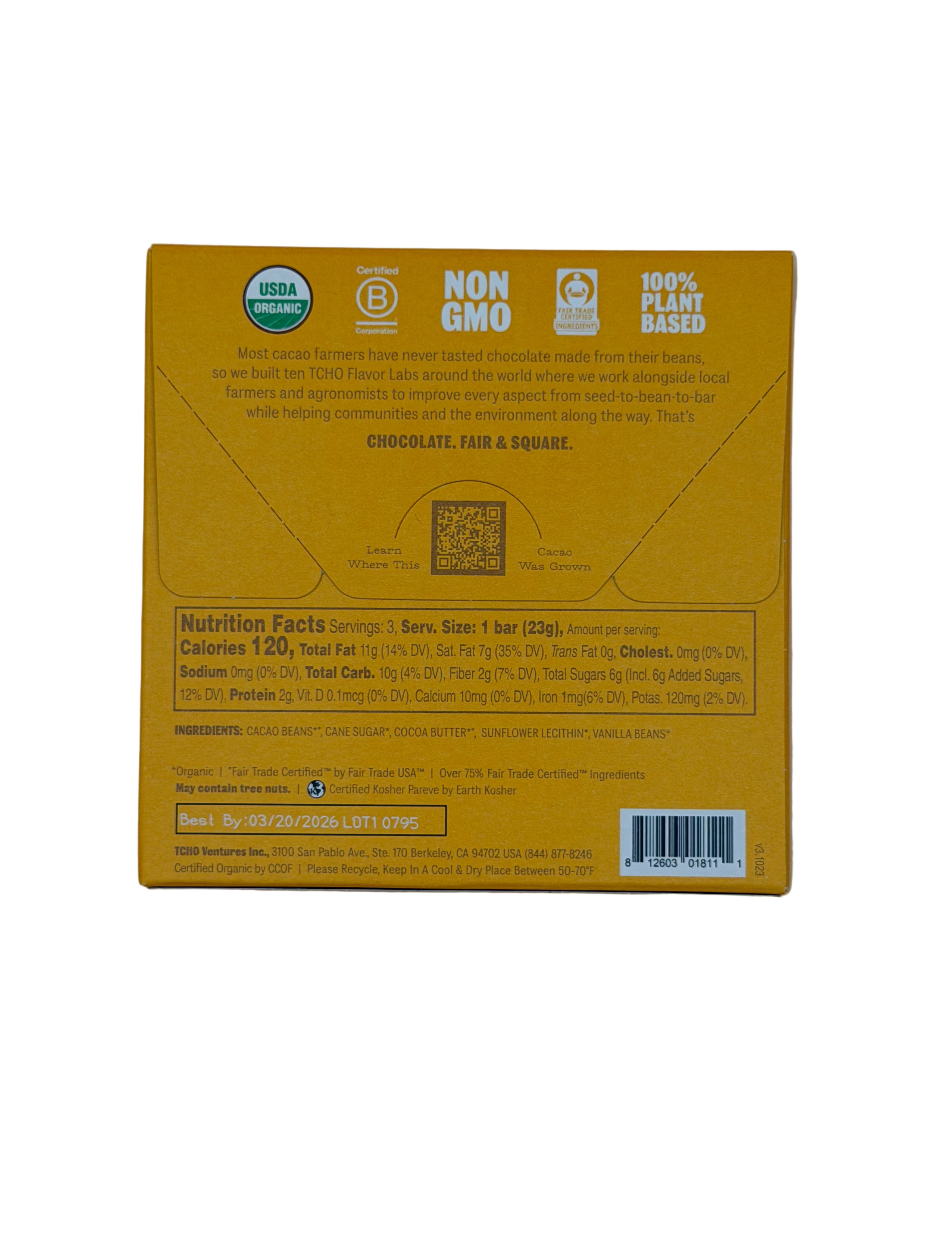 TCHO 75% Holy Fudge Dark Chocolate