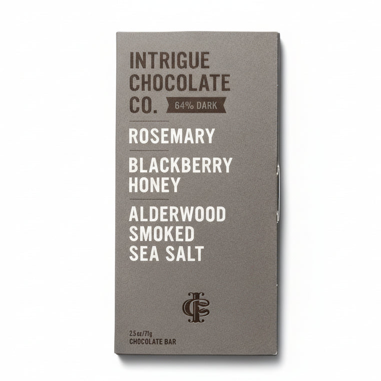 INTRIGUE CHOCOLATE CO 64% Rosemary Honey Sea Salt