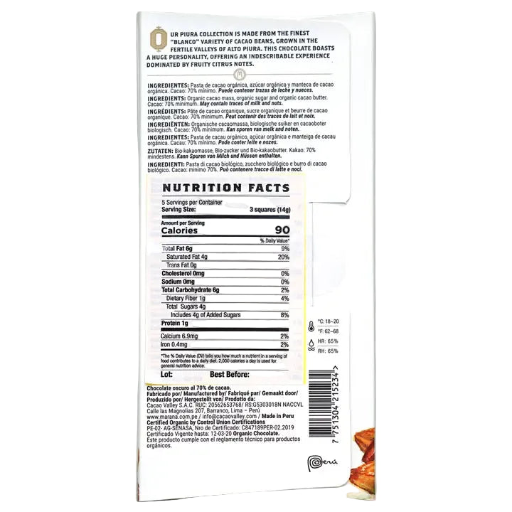 MARANA 70% Peru Dark Chocolate