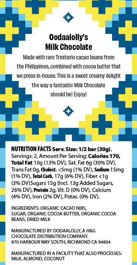 OODAALOLLY Swiss-Style Milk Chocolate