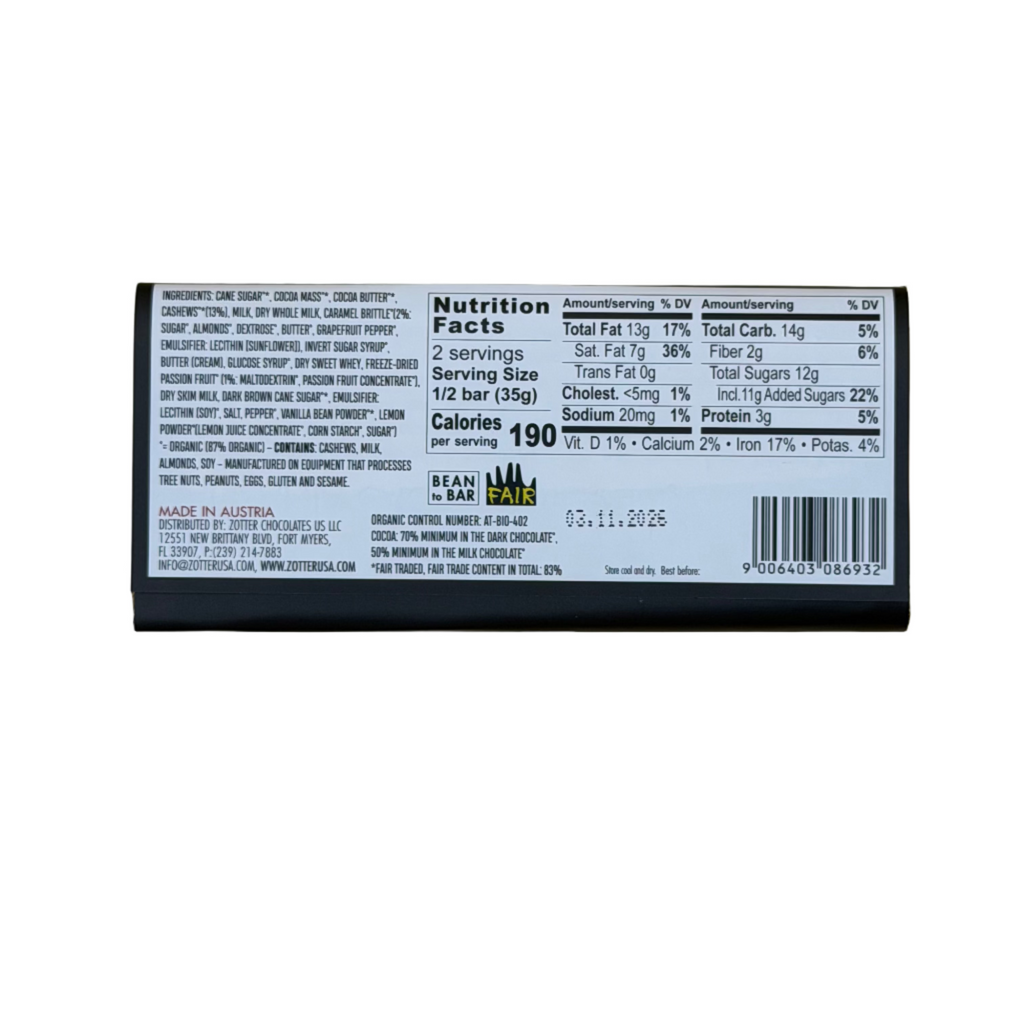 ZOTTER Tansania (Filled Chocolate Bar)