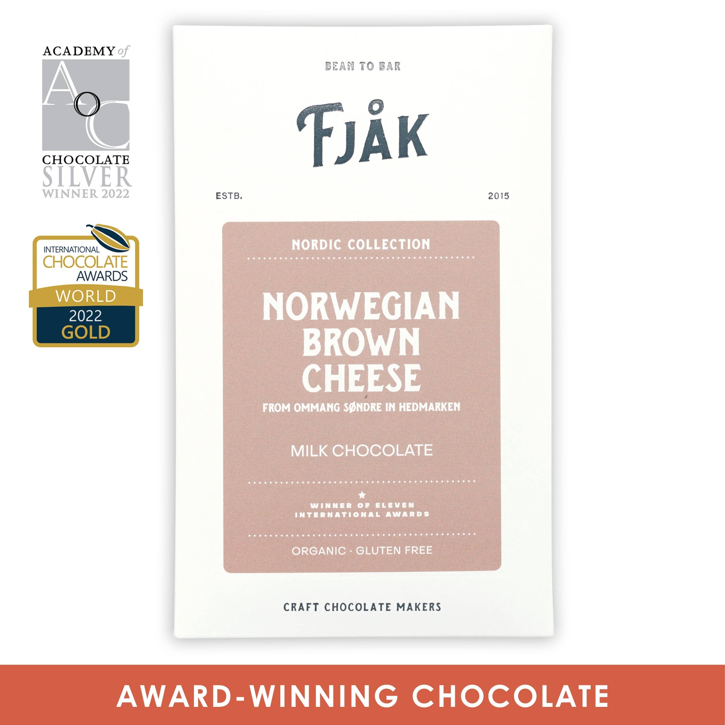 Fjak Milk Chocolate Bar w/ Brown Cheese 45% (Nordic Series)